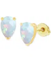 Macy's Lab-grown Opal Pear-shape Screw Back Stud Earrings (5/8 Ct. T.w.) In Gold