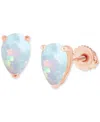 Macy's Lab-grown Opal Pear-shape Screw Back Stud Earrings (5/8 Ct. T.w.) In Rose Gold