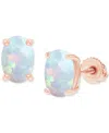 Macy's Lab-grown Opal Screw Back Closure Stud Earrings (5/8 Ct. T.w.) In Rose Gold