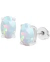 Macy's Lab-grown Opal Screw Back Closure Stud Earrings (5/8 Ct. T.w.) In Silver