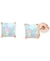 Macy's Lab-grown Opal Square Screw Back Stud Earrings (3/4 Ct. T.w.) In Rose