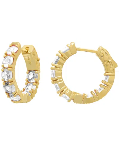 Macy's Lab Grown Pink Sapphire (5.44 Ct. T.w.) Hoop Earrings In Gold Over Sterling Silver (also Available I