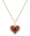 MACY'S LAB-GROWN RUBY (1-5/8 CT. T.W.) & LAB-GROWN WHITE SAPPHIRE (1/10 CT. T.W.) 18" PENDANT NECKLACE IN 1