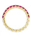 Macy's Lab-grown Ruby (1 Ct. T.w.) And Lab-grown White Sapphire (1 Ct. T.w.) Band Ring In 14k Gold Over Ste In Gold