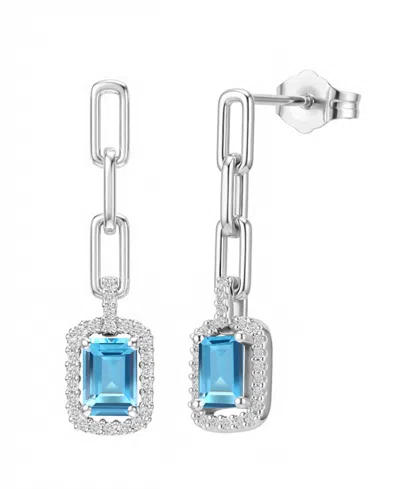 Macy's Lab Grown Ruby (1-1/3 Ct. T.w.) & Lab Grown White Sapphire (1/4 Ct. T.w.) Drop Earrings In 14k Gold  In Metallic