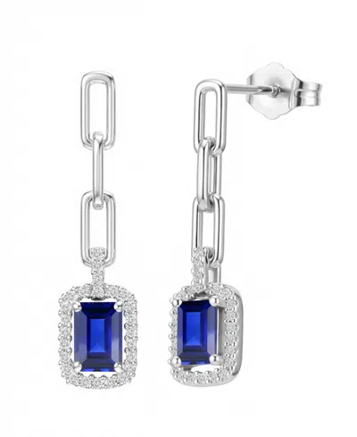 Macy's Lab Grown Ruby (1-1/3 Ct. T.w.) & Lab Grown White Sapphire (1/4 Ct. T.w.) Drop Earrings In 14k Gold  In Metallic