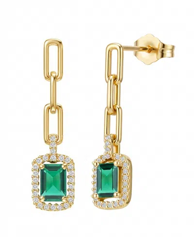 Macy's Lab Grown Ruby (1-1/3 Ct. T.w.) & Lab Grown White Sapphire (1/4 Ct. T.w.) Drop Earrings In 14k Gold 