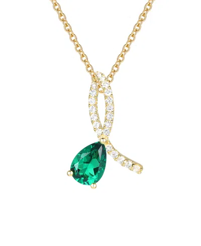 Macy's Lab Grown Ruby (1-3/8 Ct. T.w.) & Lab Grown White Sapphire (1/5 Ct. T.w.) Pendant Necklace In 14k Go In Pattern