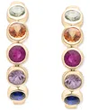 Macy's Lab Grown Ruby (1/3ct. T.w.) & Lab Grown Multi-sapphire (1-1/10 Ct. T.w.) Small Huggie Hoop Earrings In Multi