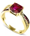 Macy's Lab-grown Ruby (2 Ct. T.w.) & Diamond Accent Swirl Ring In 14k Gold-plated Sterling Silver In Ruby