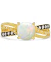 Macy's Lab-grown Ruby (2 Ct. T.w.) & Diamond Accent Swirl Ring In 14k Gold-plated Sterling Silver In White