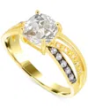 Macy's Lab-grown Ruby (2 Ct. T.w.) & Diamond Accent Swirl Ring In 14k Gold-plated Sterling Silver In Brown