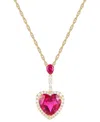 Macy's Lab Grown Ruby (3-3/8 Ct. T.w.) & Lab Grown White Sapphire (1/3 Ct. T.w.) Heart Pendant Necklace In 
