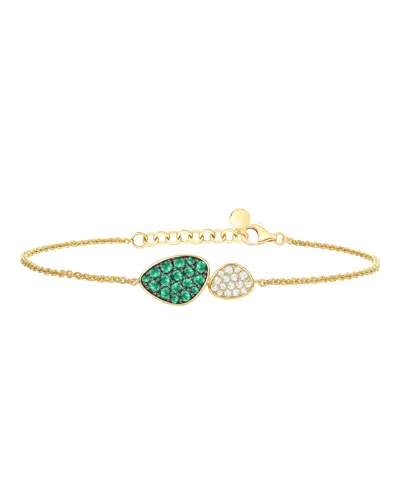 Macy's Lab Grown Ruby (3/4 Ct. T.w.) & Lab Grown White Sapphire (1/4 Ct. T.w.) Bracelet In 14k Gold Over St In Gray