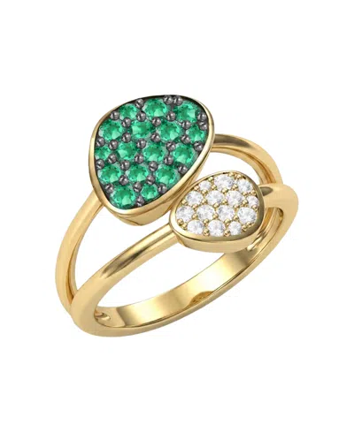 Macy's Lab Grown Ruby (3/4 Ct. T.w.) & Lab Grown White Sapphire (1/4 Ct. T.w.) Ring In 14k Gold Over Sterli