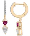 Macy's Lab-grown Ruby (3/8 Ct. T.w.), Lab-grown White Sapphire (3/8 Ct. T.w.) & Diamond (1/20 Ct. T.w.) Dan In Ruby