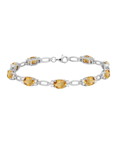 Macy's Lab Grown Ruby (8-3/4 Ct. T.w.) & Lab Grown White Sapphire (3/4 Ct. T.w.) Bracelet In Sterling Silve In Yellow