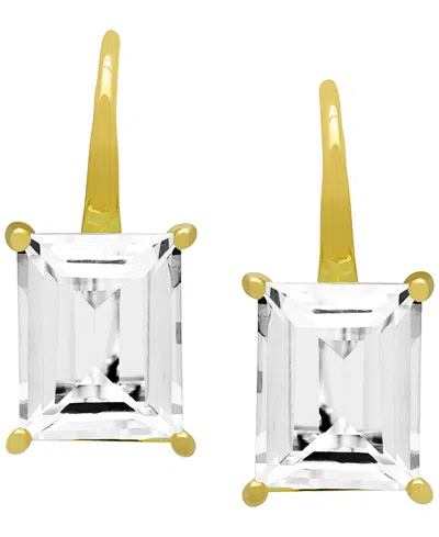 Macy's Lab Grown Ruby (8.6 Ct. T.w.) Drop Earrings In 14k Gold-plated Silver (also Available In White & Blu