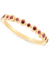 Macy's Lab-grown Ruby Bezel Ring (1/4 Ct. T.w.) In 14k Gold-plated Sterling Silver In Ruby
