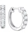 Macy's Lab Grown Ruby Five Stone Small Hoop Earrings (5/8 Ct. T.w.) In 10k Gold, 0.5" (also Available In Ci In White Sapphire