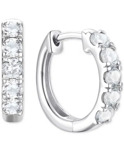 Macy's Lab Grown Ruby Five Stone Small Hoop Earrings (5/8 Ct. T.w.) In 10k Gold, 0.5" (also Available In Ci In White Sapphire
