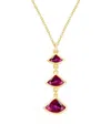 Macy's Lab-grown Ruby Pendant Necklace (1-1/5 Ct. T.w.) In 14k Gold Over Sterling Silver In Gold