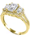 Macy's Lab Grown Sapphire (1-1/3 Ct. T.w) And Lab Grown White Sapphire (1/8 Ct. T.w) Ring In Sterling Silve In White