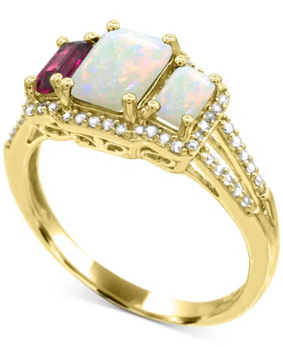 Macy's Lab Grown Sapphire (1-1/3 Ct. T.w) And Lab Grown White Sapphire (1/8 Ct. T.w) Ring In Sterling Silve In Multi