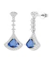 Macy's Lab-grown Sapphire (1-1/4 Ct. T.w.) And Lab-grown White Sapphire (1-1/2 Ct. T.w.) Drop Earrings In S In Metallic