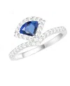 Macy's Lab-grown Sapphire (5/8 Ct. T.w.) And Lab-grown White Sapphire (3/8 Ct. T.w.) Ring In Sterling Silve In Metallic