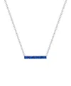 Macy's Lab-grown Sapphire (5/8 Ct. T.w.) Necklace In Sterling Silver (also In Multi-stone) In Blue