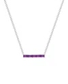 Macy's Lab-grown Sapphire (5/8 Ct. T.w.) Necklace In Sterling Silver (also In Multi-stone) In Metallic