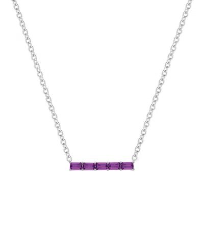 Macy's Lab-grown Sapphire (5/8 Ct. T.w.) Necklace In Sterling Silver (also In Multi-stone) In Metallic