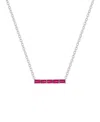 Macy's Lab-grown Sapphire (5/8 Ct. T.w.) Necklace In Sterling Silver (also In Multi-stone) In Metallic