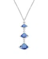 Macy's Lab-grown Sapphire Pendant Necklace (1-1/5 Ct. T.w.) In Sterling Silver In Blue