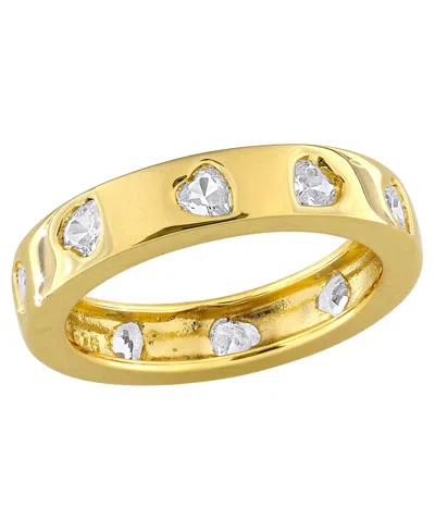 Macy's Lab Grown White Sapphire (1-1/2 Ct. T.w.) Ring In 18k Gold Flash Plated Sterling Silver (also Availa