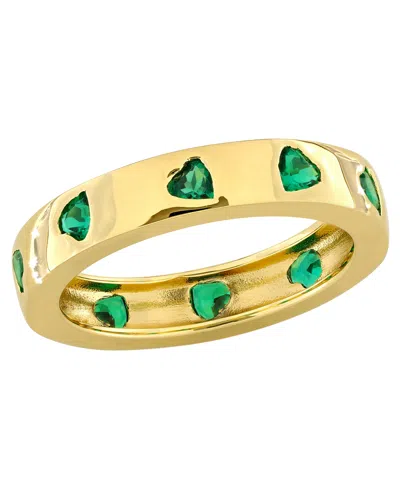 Macy's Lab Grown White Sapphire (1-1/2 Ct. T.w.) Ring In 18k Gold Flash Plated Sterling Silver (also Availa