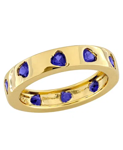 Macy's Lab Grown White Sapphire (1-1/2 Ct. T.w.) Ring In 18k Gold Flash Plated Sterling Silver (also Availa