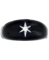 Macy's Lab-grown White Sapphire (1/20 Ct. Tw.) & Enamel Star Ring In Sterling Silver (also In Black Spinel) In Black