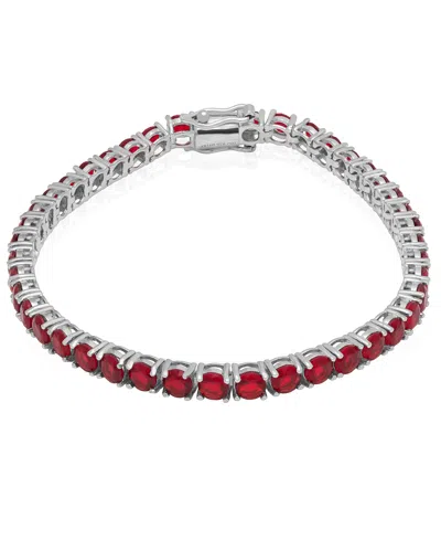 Macy's Lab Grown White Sapphire (14.28 Ct. T.w.) Bracelet In Sterling Silver (also Available In Lab Grown R In Red