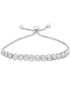 Macy's Lab-grown White Sapphire Bolo Bracelet (3-7/8 Ct. T.w.) In Sterling Silver In Metallic