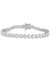 Macy's Lab Grown White Sapphire Flex Bracelet (10 Ct. T.w.) In Sterling Silver In White