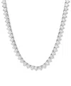 Macy's Lab-grown White Sapphire Heart 18" Tennis Necklace (31-1/5 Ct. T.w.) In Sterling Silver In White Sapphire