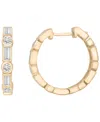 Macy's Lab Grown White Sapphire Small Hoop Earrings (5/8 Ct. T.w.) In 14k Gold-plated Sterling Silver, 0.62 In White Sapphire