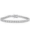 Macy's Lab Grown White Sapphire Tennis Bracelet ( 4-1/4 Ct. T.w.) In Sterling Silver (also Available In 18k In Silver