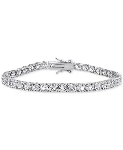 Macy's Lab Grown White Sapphire Tennis Bracelet ( 4-1/4 Ct. T.w.) In Sterling Silver (also Available In 18k