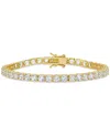 Macy's Lab Grown White Sapphire Tennis Bracelet ( 4-1/4 Ct. T.w.) In Sterling Silver (also Available In 18k In Gold