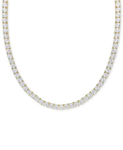 Macy's Lab Grown White Sapphire Tennis Necklace (33 Ct. T.w.) In Sterling Silver, 18" (also Available In 18 In Gold