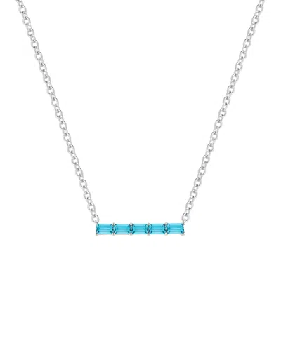 Macy's Lab-grown Blue Topaz (3/4 Ct. T.w.) Necklace In Sterling Silver (also In Multi-stone)