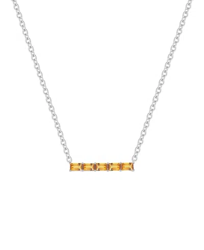 Macy's Lab-grown Citrine (1/2 Ct. T.w.) Necklace In Sterling Silver (also In Multi-stone)